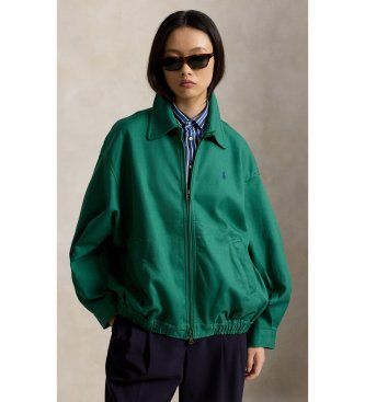 Polo Ralph Laurentil kvinder. 211A96311007 Grøn oversize-vindjakke i bomuld (L), Casual