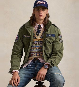 Polo Ralph Laurentil mænd. 710961616001 Ikonisk feltjakke grøn (L), Casual, Bomuld