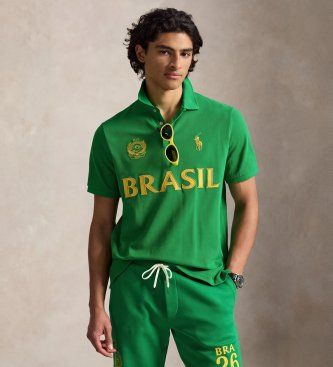 Polo Ralph Laurentil mænd. 710B21594001 Polo Brasil grøn (M), Casual, Bomuld, Korte ærmer