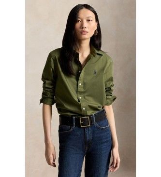 Polo Ralph Laurentil kvinder. 211A92177015 Klassisk pasform grøn bomuldskiper skjorte (XL), Casual, Lange ærmer