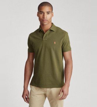 Polo Ralph Laurentil mænd. 710782592014 Grøn piqué polo shirt (S), Casual, Bomuld, Korte ærmer