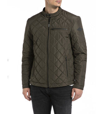 Replaytil mænd. M8000.000.84442 Khaki Poly Oxford-frakke (S), Brun, Casual, Grøn, Polyester