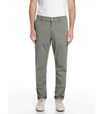Replaytil mænd. M9722J.000.8075951 Regular Fit Chino-bukser Benni grøn (31/32), Casual, Bomuld