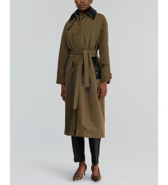 Semicouturetil kvinder. Y5WW30 Trench Alba grøn (38), Casual, Polyester