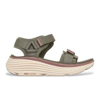 Skecherstil kvinder. 141755 Kvartremssandaler med vævning, grøn (41), 3-5 cm, Velcro, Casual