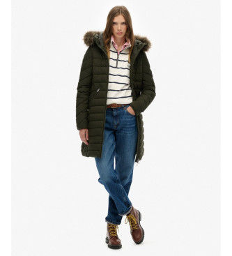 Superdrytil kvinder. W5011999A Fuji Faux Coat mørkegrøn (XS), Casual, Polyester