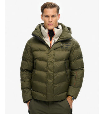 Superdrytil mænd. MS110175A Ski Sport Puffer Coat grøn (L), Casual, Genanvendt nylon