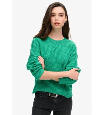 Superdrytil kvinder. W6110579A Børstet trøje grøn (S), Casual, Akryl