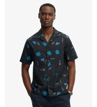 Superdrytil mænd. M4011137A Skjorte Cabana Print navy (XL), Casual, Bomuld, Korte ærmer, Blå