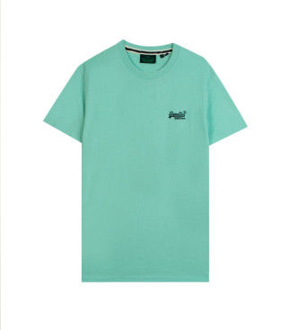 Superdrytil mænd. M1011245A Essential Logo T-shirt grøn. turkis (M), Casual, Korte ærmer, Økologisk bomuld, Bæredygtig