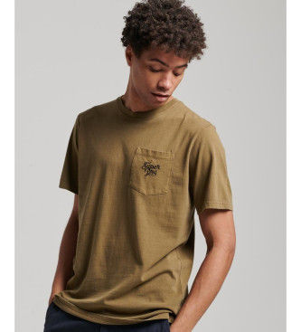 Superdrytil mænd. M1011784A Grafisk T-shirt med grønt tatoveringsmotiv (XL), Casual, Bomuld, Korte ærmer