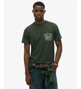 Superdrytil mænd. M1012276A Industrial Relaxed T-shirt grøn (S), Casual, Bomuld, Korte ærmer