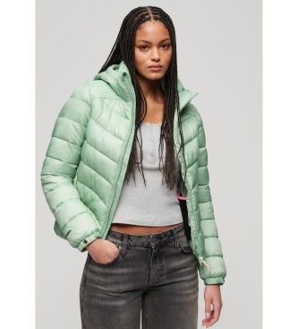 Superdrytil kvinder. W5011651A Vatteret jakke med hætte Fuji-grøn (S), Casual, Nylon, Lange ærmer