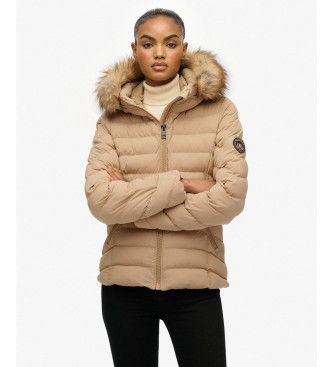 Superdrytil kvinder. W5012000A Quiltet jakke Fuj beige (XS), Casual, Polyester