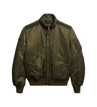 Superdrytil mænd. M5012356A Bomberjakke grøn (L), Casual, Polyester
