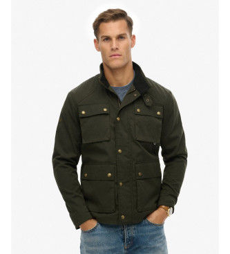 Superdrytil mænd. M5012190A Merchant Wax Racer Jacket grøn (XXL), Casual, Bomuld