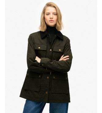 Superdrytil kvinder. W5011958A Voksjakke grøn (XL), Casual, Bomuld