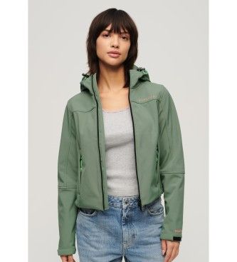 Superdrytil kvinder. W5011656A Hættejakke i softshell-stof Trekker green (S), Casual, Grøn, Polyester, Lange ærmer