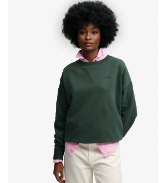 Superdrytil kvinder. W2012565A Grøn Essential Logo sweatshirt (M), Casual, Bomuld, Lange ærmer