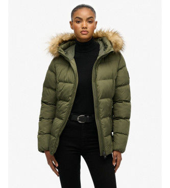 Superdrytil kvinder. W5011928A Fuji Puffer Jacket med bælte, grøn (L), Casual, Polyester