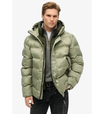 Superdrytil mænd. M5011902A Grafisk pufferfrakke grøn (XXL), Casual, Genanvendt polister, Bæredygtig