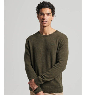 Superdrytil mænd. M6110564A Essential trøje med rund hals grøn (XL), Casual, Nylon