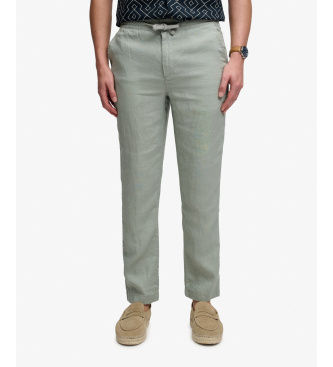 Superdrytil mænd. M7011509A Merchant hørbukser grøn (L), Casual, Linned