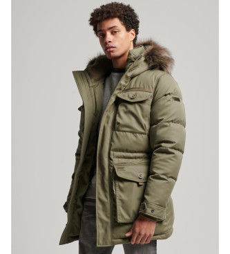 Superdrytil mænd. M5011744A Parka i syntetisk pels Chinook-grøn (L), Casual, Polyester