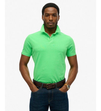Superdrytil mænd. M1110440A Essential Polo grøn (L), Casual, Bomuld, Korte ærmer
