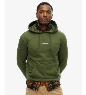 Superdrytil mænd. M2014372A Grøn Plain hættetrøje (S), Casual, Bomuld