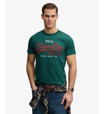 Superdrytil mænd. M1012451A Klassisk T-shirt grøn (M), Casual, Bomuld, Korte ærmer