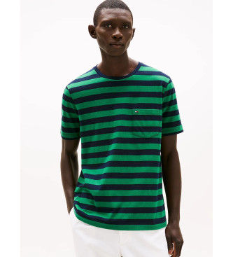 Tommy Hilfigertil mænd. MW0MW37283 T-shirt med grøn påsat lomme (S), Casual, Bomuld, Korte ærmer