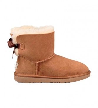 UGGtil kvinder/piger. 1017397K Mini Bailey Bow II støvler i skind, brun (36), Læder, Fast, Casual, børnetøj