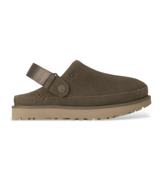UGGtil kvinder. 1138252 Goldenstar læder træsko khaki grøn (37), Fast, Ingen, Casual