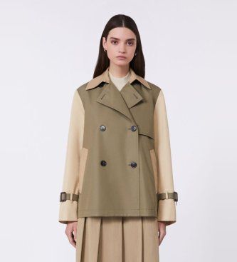Weekend Max Maratil kvinder. 2615021051600 Wkdbiglia grøn trenchcoat (38), Casual, Bomuld