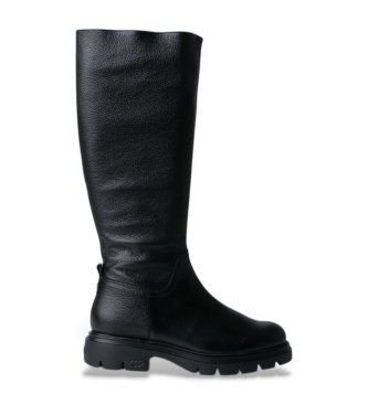 Wonderstil kvinder. A-4305 Læderstøvler Bones 04 sort (41), Fast, 1-3 cm, Lynlås, Casual
