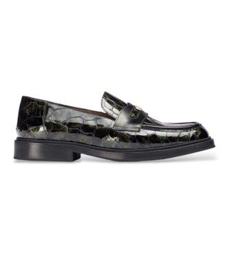 Wonderstil kvinder. B-9143_5521_11764 Ned grønne læder loafers (36), Fast, Ingen, Casual, Klassisk, Patentlæder