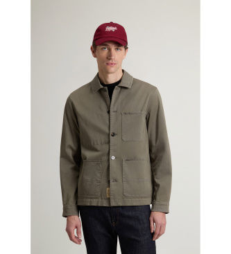 Woolrichtil mænd. CFWOOS2042MRUT5262 Olivengrøn Chore-skjortejakke (XL), Casual, Bomuld