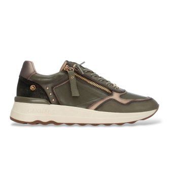 Carmelatil kvinder. 16422103-KAKI Sko i skind 164221 grøn (41), Læder, 3-5 cm, Lynlås, Casual