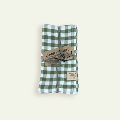 Lovely Linen Misty serviett 42 x 42 cm 4-pk, Square Jeep Green