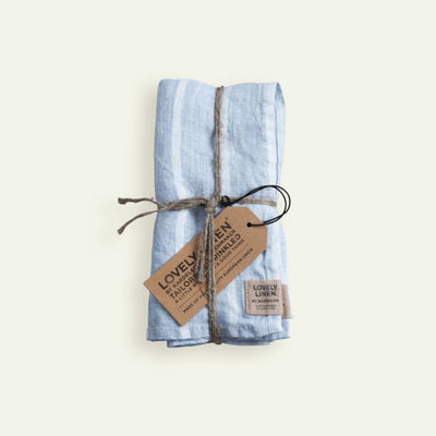Lovely Linen Misty serviett 45 x 45 cm 4-pk, Strip Sky