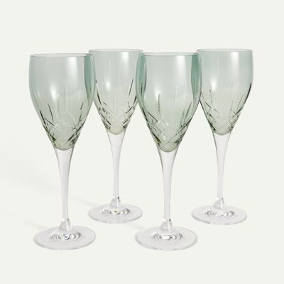 Crown vinglass 30 cl 4-pk, Grønn
