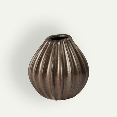 Broste Copenhagen Wide vase 25 x 25 cm, Antique Brown