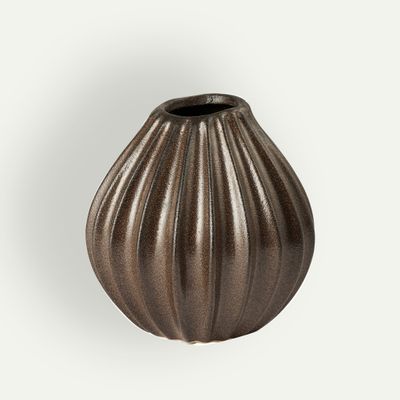 Broste Copenhagen Wide vase 30 x 30 cm, Antique Brown