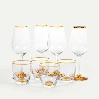 Diamond glassett 8 deler, 4 pers