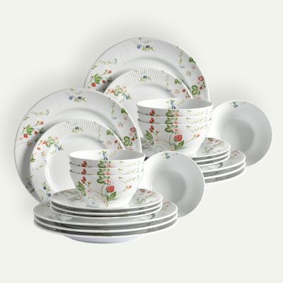 Nordic Dawn tallerkensett 24 deler, Sommer, 8 pers Servise Tallerkener sett