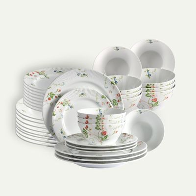 Nordic Dawn tallerkensett 36 deler, Sommer, 12 pers Servise Tallerkener sett