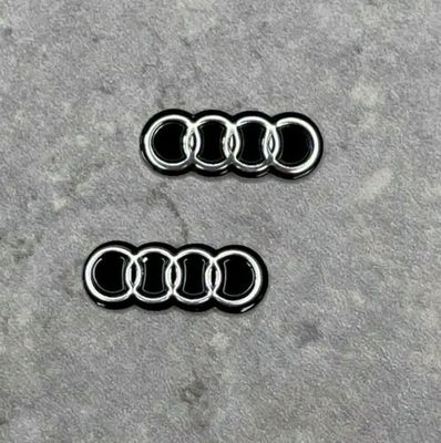 2x AUDI Key Fob Badge Logo Emblem Replacement Sticker 16 x 6mm size