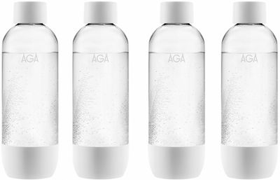 4-pk AGA AQVIA PET-flaske, 1L (hvit)