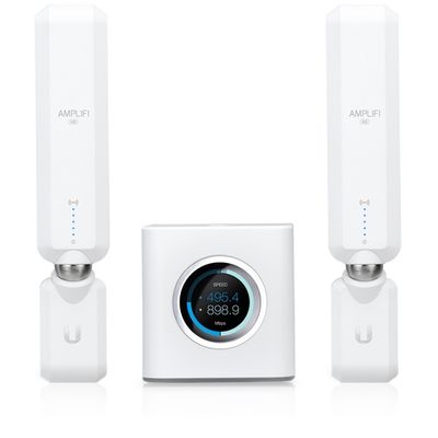 Ubiquiti AmpliFi hemrouter, 2x Meshpunkter, Plug and Play, Upp till 5